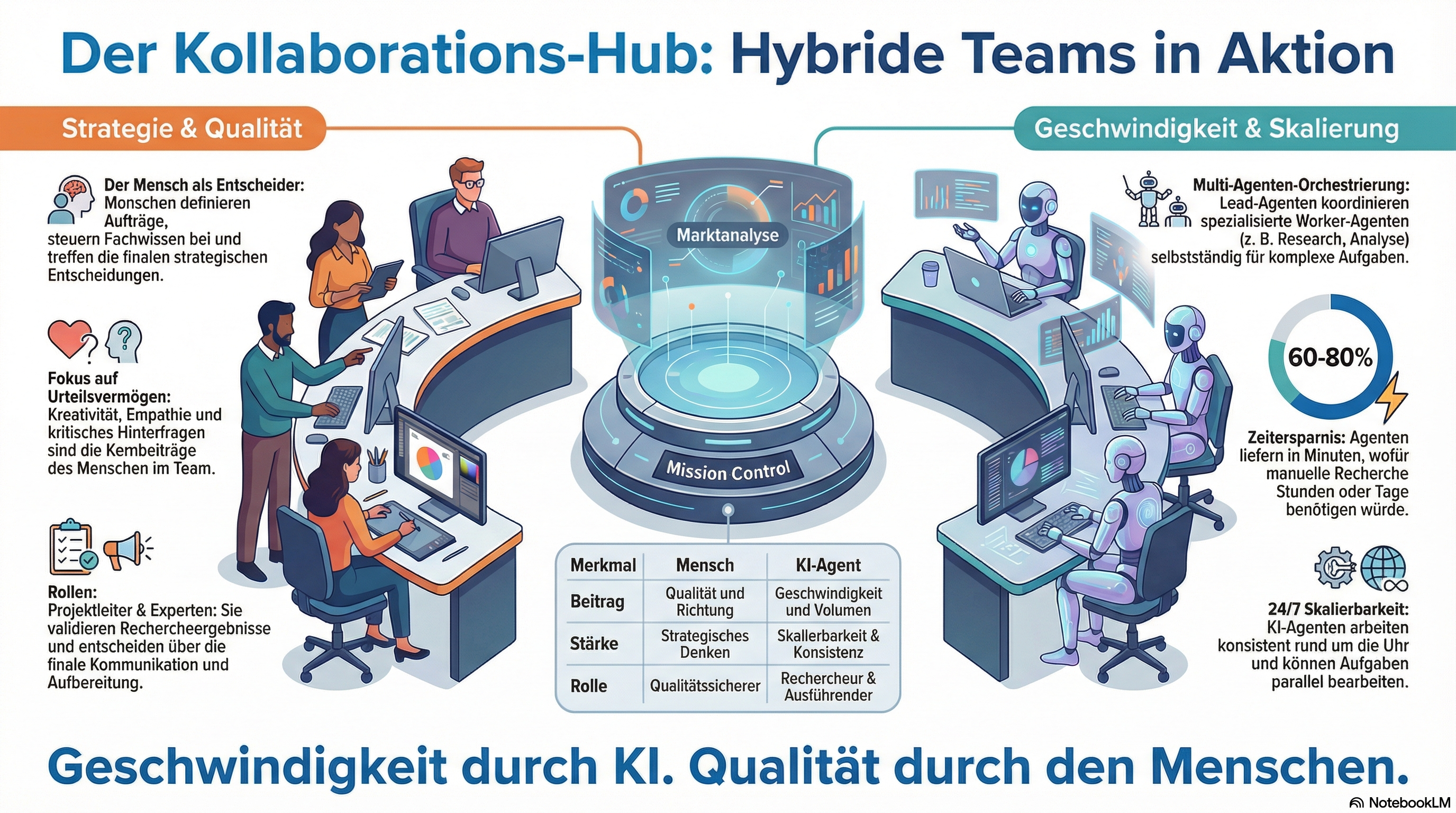 Der Kollaborations-Hub: Hybride Teams in Aktion – Geschwindigkeit durch KI, Qualität durch den Menschen